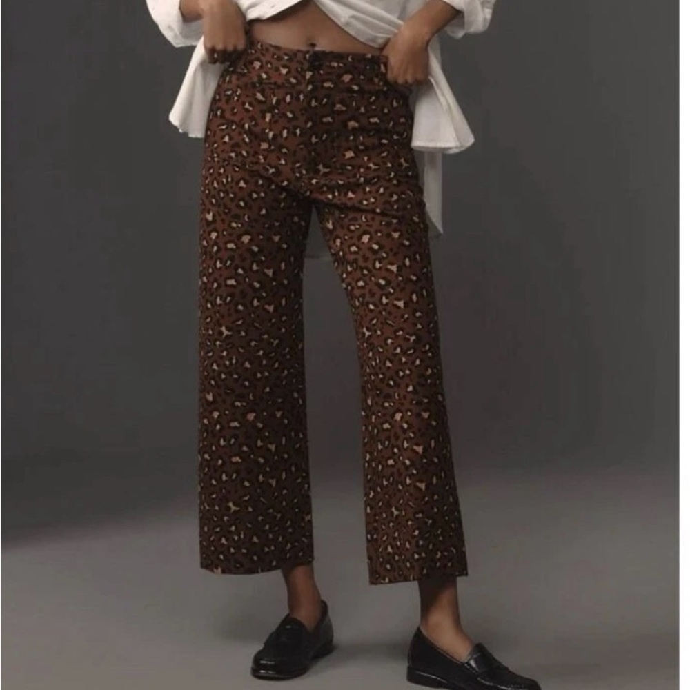 NWT Maeve Brown Leopard Wide Leg Pants